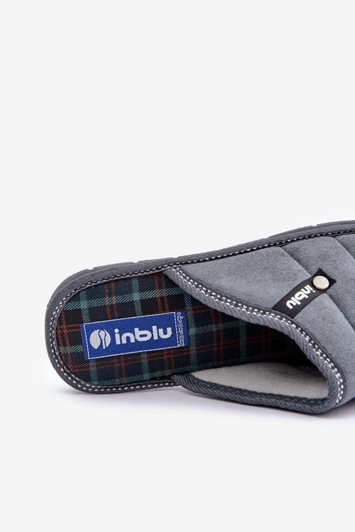 Wygodne Obuwie Domowe Męskie Kapcie Inblu 91000027 Szare