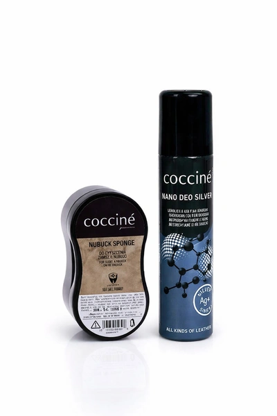 Zestaw do pielęgnacji obuwia – Cocciné Nubuck Sponge + Nano Deo Silver