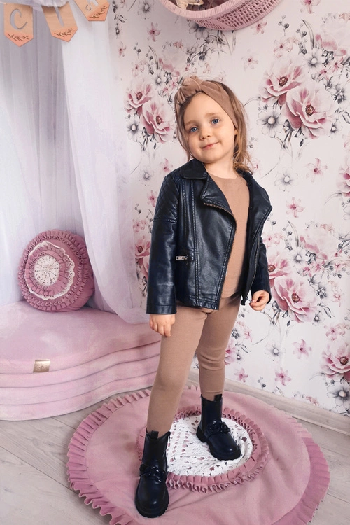 Dziecięce Botki Ocieplane Łańcuch Czarne Hinea