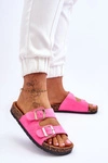 Damskie Klapki Wsuwane Na Korkowej Podeszwie Neonowe Różowe Cortina