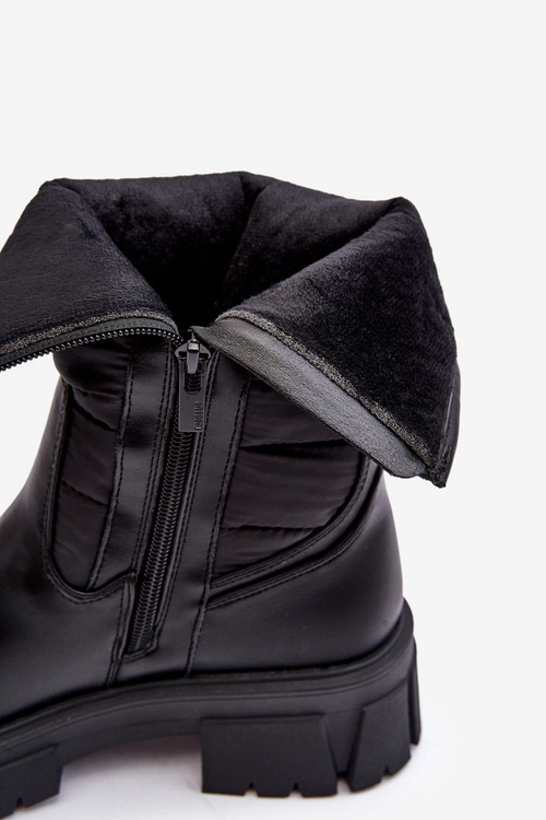 Śniegowce Botki Ocieplane Na Suwak Czarne Big Star MM274068