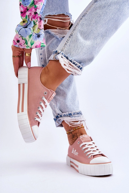 Damskie Trampki Na Platformie Lee Cooper LCW-23-31-1804L Różowe