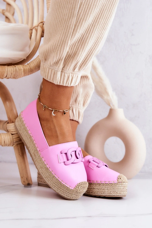 Klasyczne Espadryle Na Platformie Różowe Julianne