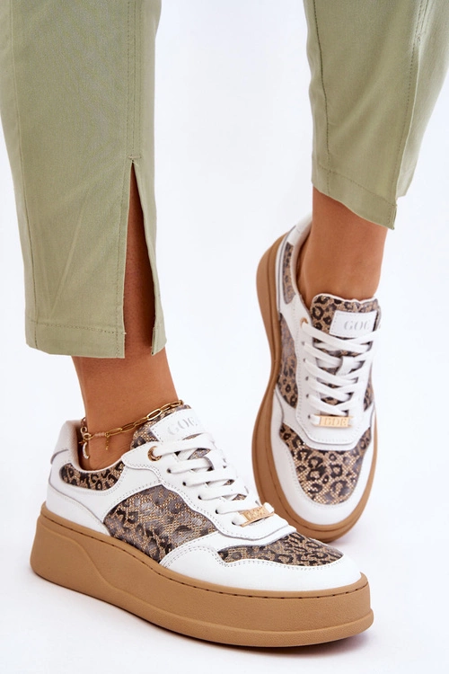 Damskie Wygodne Buty Sportowe GOE LL2N4052 Biało-Beżowe