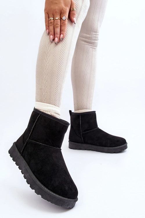 Śniegowce Damskie Eko Zamszowe Czarne Enranta