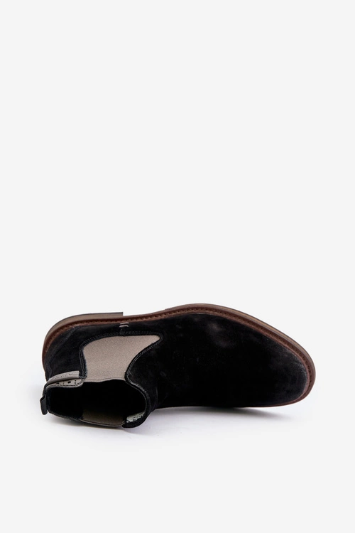 Zamszowe Botki Sztyblety Męskie Big Star OO174154 Czarne