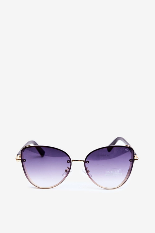 Damskie Okulary Przeciwsłoneczne Z Brokatowymi Wstawkami UV400 Czarno-Złote