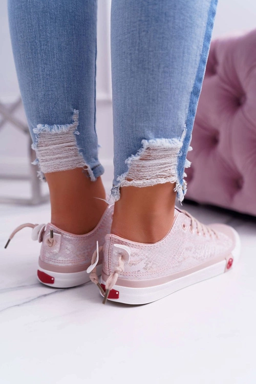 Trampki Damskie Cross Jeans Różowe DD2R4058