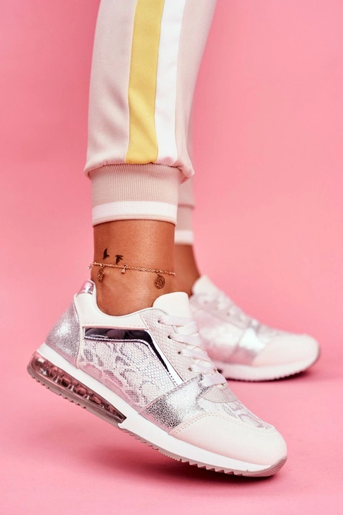 Sportowe Damskie Buty Sneakersy Białe Helly