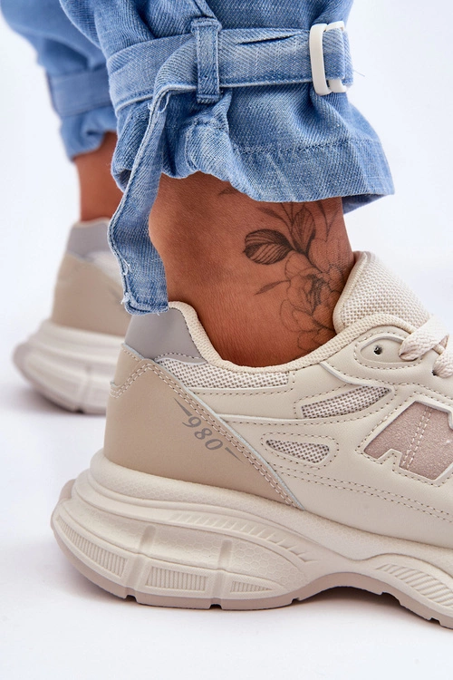 Modne Damskie Buty Sportowe Z Siateczką Beżowe Venice