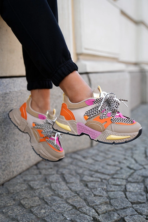 Sneakersy Buty Sportowe Damskie Z Podwójnym Sznurowaniem Khaki Efobell