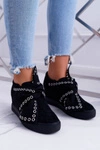 Sneakersy damskie Koturny LU BOO Czarne Margo