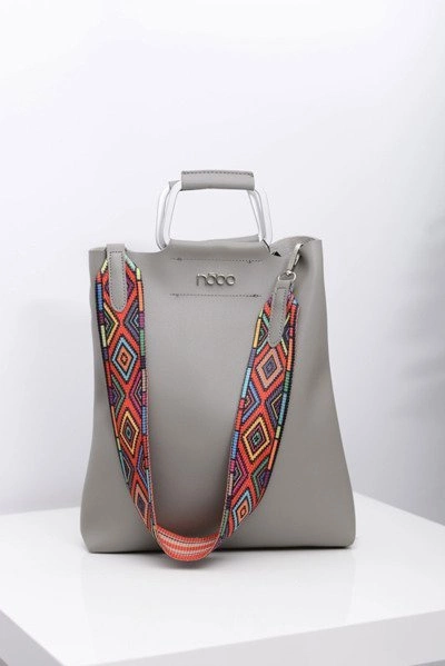 Damska Duża Szara Torba Worek Nobo z Mini Torebką