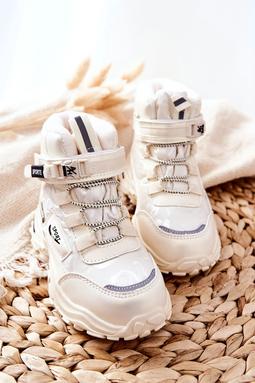 Ocieplane Śniegowce Botki Jasno Beżowe Erila