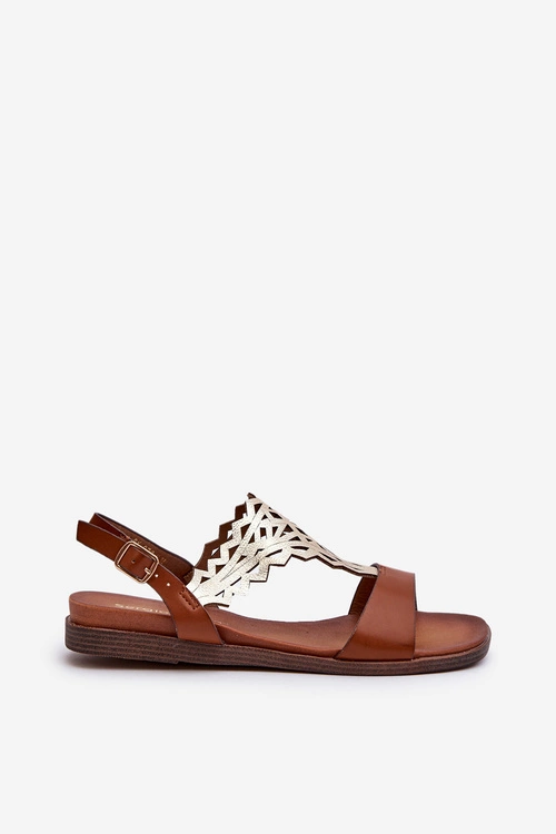 Płaskie Sandały Damskie Sergio Leone SK070H Brązowe