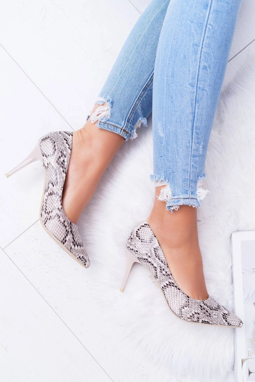 Szpilki Damskie W Szpic Skóra Węża Snake Fantasy