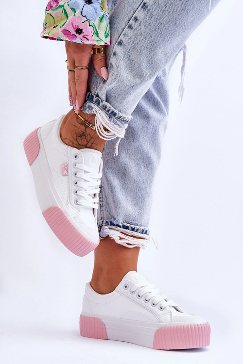 Skórzane Buty Sportowe Lee Cooper LCW-23-31-1787L Białe