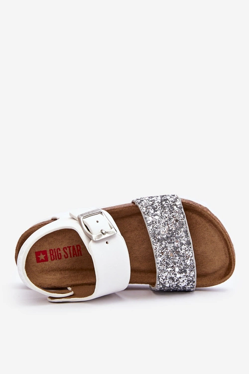 Skórzane Dziecięce Sandałki Big Star LL374133 Białe