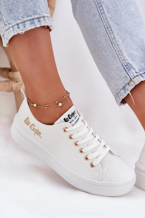 Trampki Damskie Na Platformie Lee Cooper LCW-24-44-2462L Białe