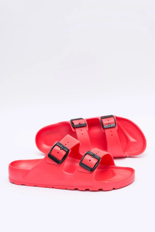 Klapki Damskie Lekkie Ogrodowe Czerwone