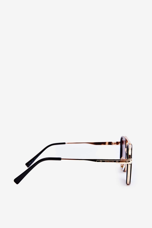 Okulary Przeciwsłoneczne Damskie Pilotki UV400 Czarno-Złote