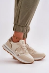 Sneakersy Damskie Z Eko Skóry Beżowe Velaniela