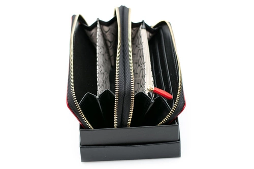 Duży Damski Czerwony Lakierowany Portfel Nobo