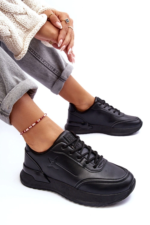 Damskie Klasyczne Buty Sportowe Big Star MM274223 Czarne