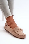 Mokasyny Damskie Z Eko Zamszu Beżowe Rerceria