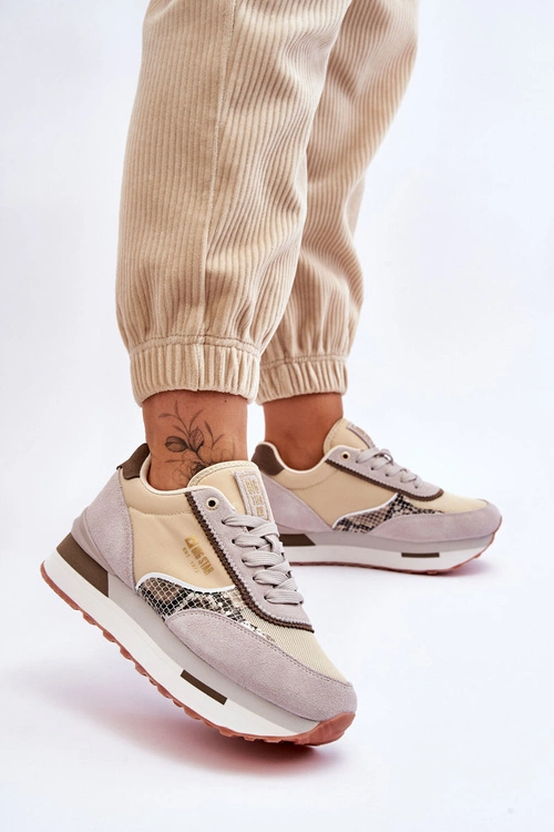 Modne Sneakersy Memory Foam System Big Star LL274364 Beżowe