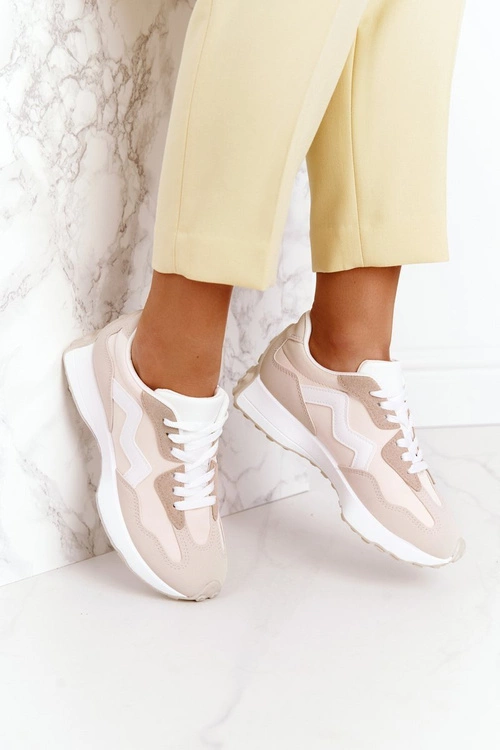 Damskie Sportowe Buty Sneakersy Beżowe Move On