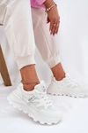 Buty Sportowe Sneakersy Damskie Na Grubej Podeszwie Białe Prononice