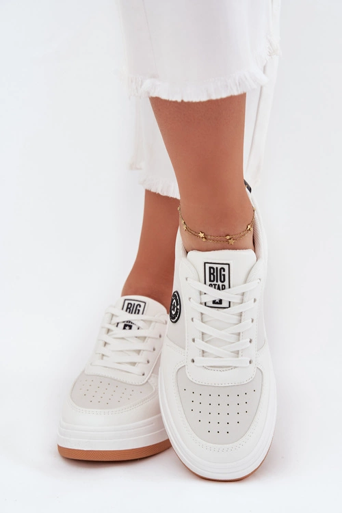 Sneakersy Damskie Na Platformie Big Star RR274572 HI-POLY SYSTEM Białe