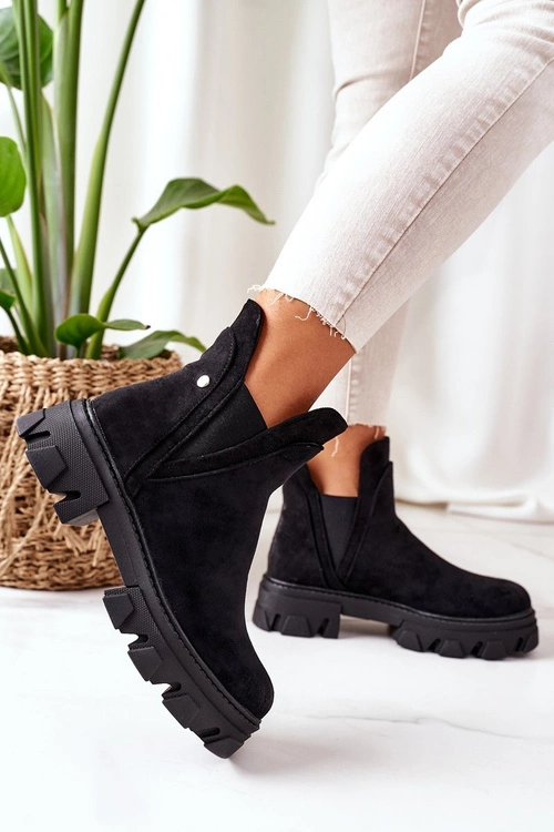 Ocieplane Botki Sztyblety Czarne Good Idea