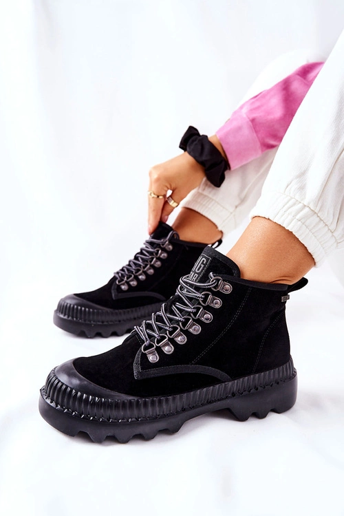 Skórzane Trapery Botki Big Star II274363 Czarne