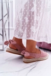 Espadryle Damskie Zamszowe Różowe Kontres