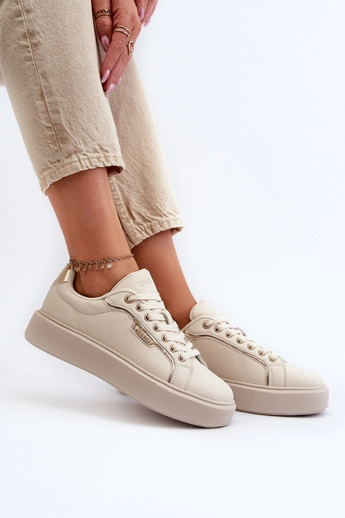 Sneakersy Damskie Big Star NN274334 Memory Foam System Beżowe