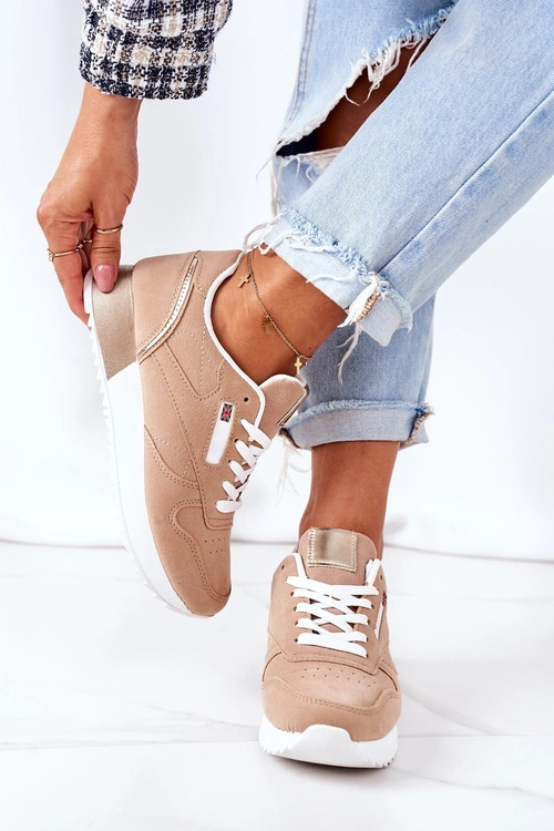 Sportowe Buty Sneakersy Beżowe Friday