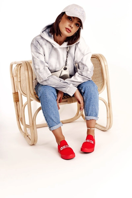 Damskie Tenisówki Slip-on Big Star FF274220 Czerwone