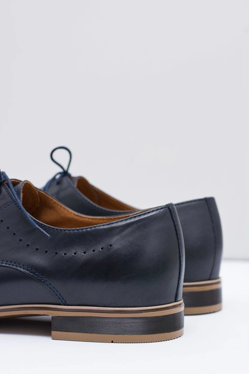 Eleganckie Męskie Wizytowe Granatowe Półbuty Damoste