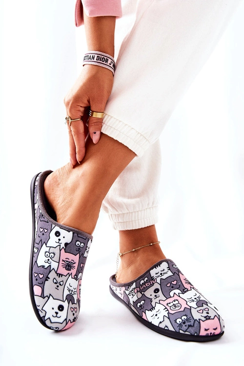 Papcie Klapki Befado Kotki 155D200 Szare