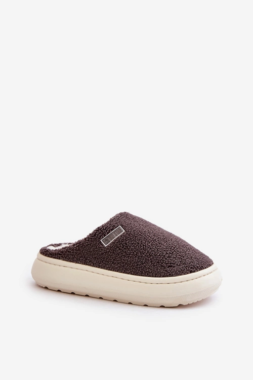 Ocieplane Kapcie Na Grubej Podeszwie Big Star MM274134 Ciemnoszare