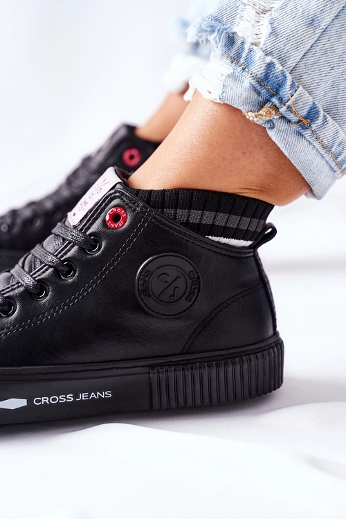 Trampki Damskie Cross Jeans Wysokie Czarne II2R4021