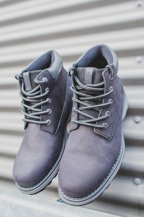 Trapery Męskie Skórzane Big Star Czarne EE174228