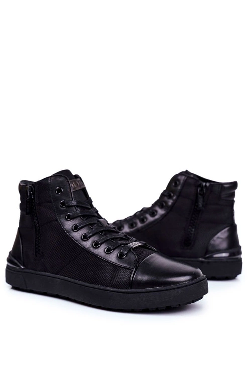 Męskie Trampki Skórzane GOE Czarne GG1N3019