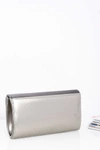 Damska Szaro Srebrna Zamszowa Kopertówka Łańcuszek