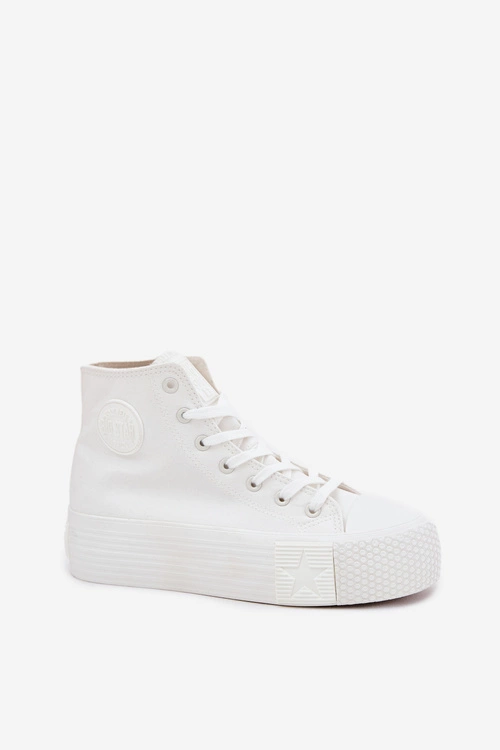 Trampki Damskie Na Platformie Big Star RR274743 Białe