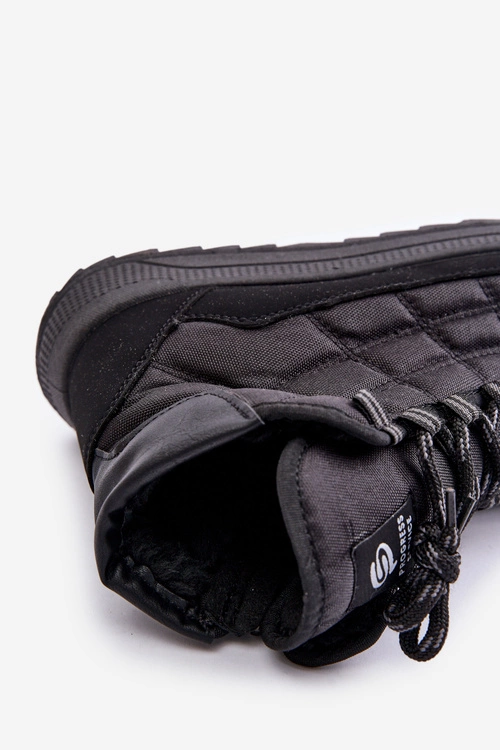 Ocieplane Męskie Buty Zimowe Sznurowane Progress PROGJ-24-153 Czarne