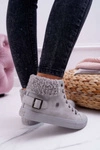 Trampki Damskie Big Star Wysokie Ocieplane Szare EE274079