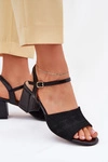 Damskie Sandały Na Słupkowym Obcasie Czarne Sarena